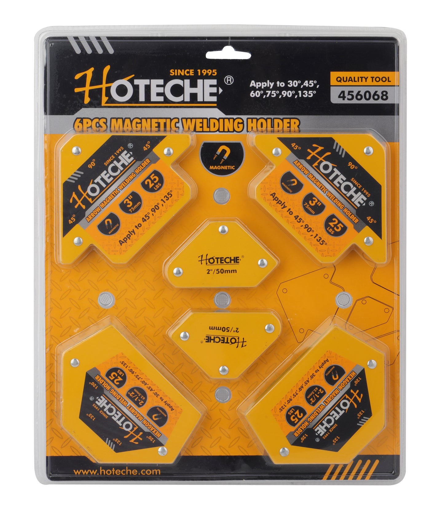 456068- HOTECHE KIT DE ESCUADRAS MAGNÉTICAS X 6 PIEZAS
