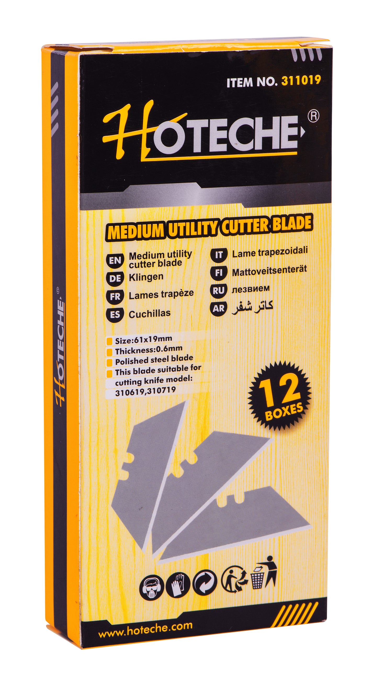 311019- HOTECHE REPUESTOS DE CUTTER TRAPEZOIDAL X 10piezas