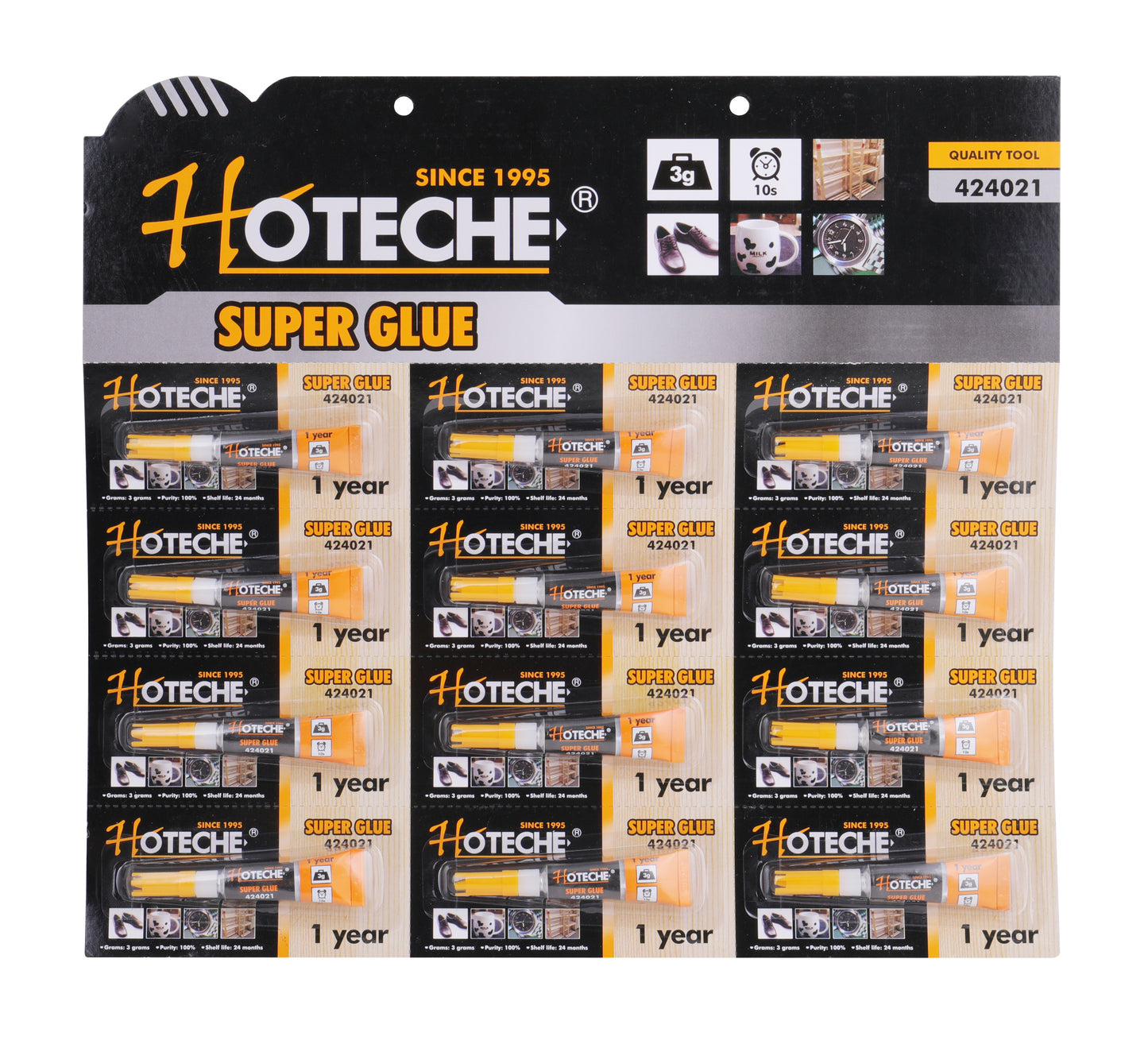 424021- HOTECHE SUPER PEGAMENTO CYANOCRILATO 100% x 12 Unid.