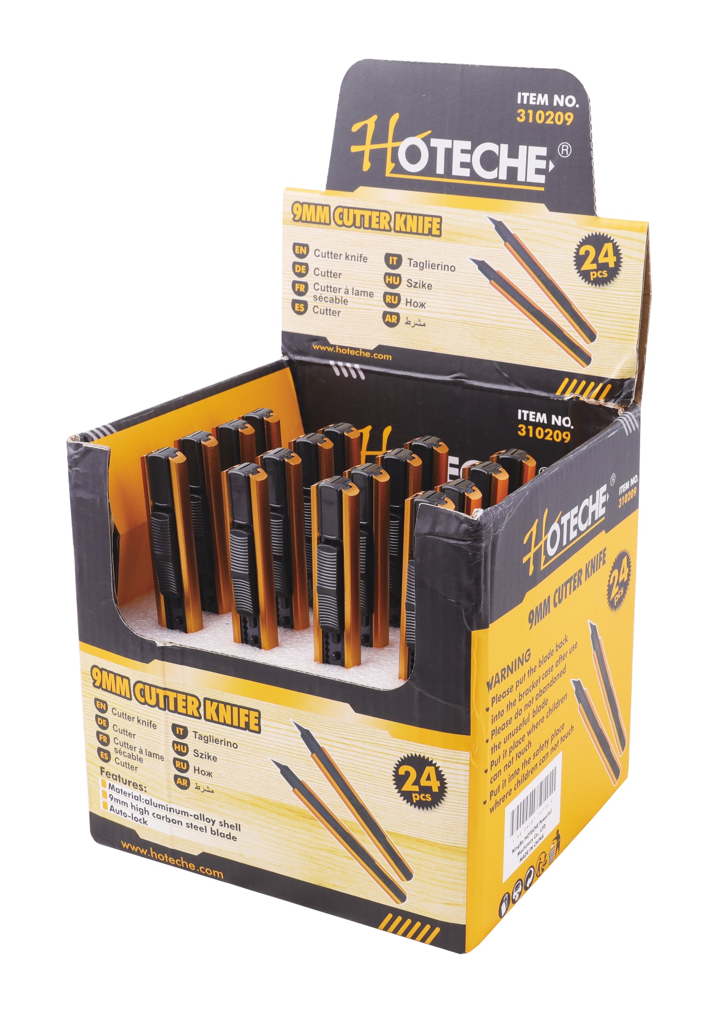 310209- HOTECHE CUTTER 9MM EN DISPLAY X 24 UNIDADES