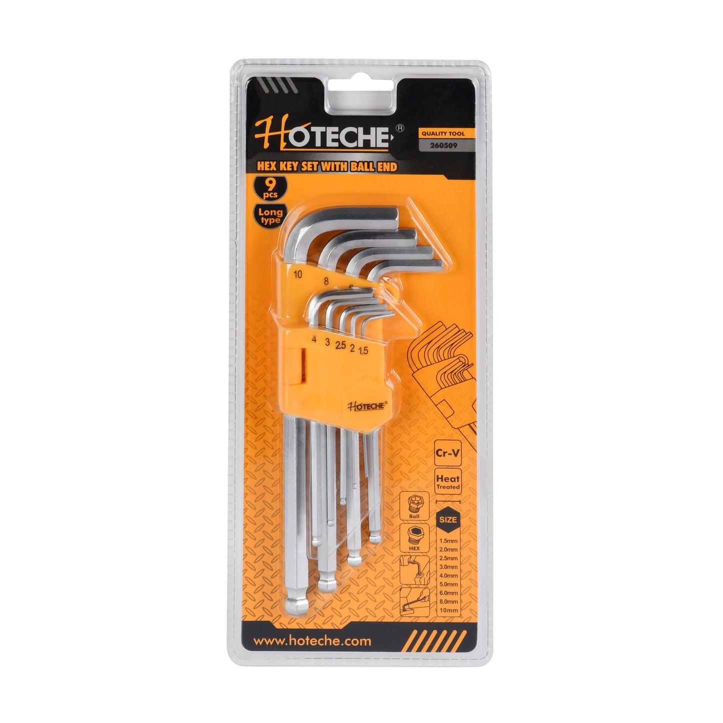 260509- HOTECHE Llaves Allen Largas Juego x 9 Piezas Punta Red.