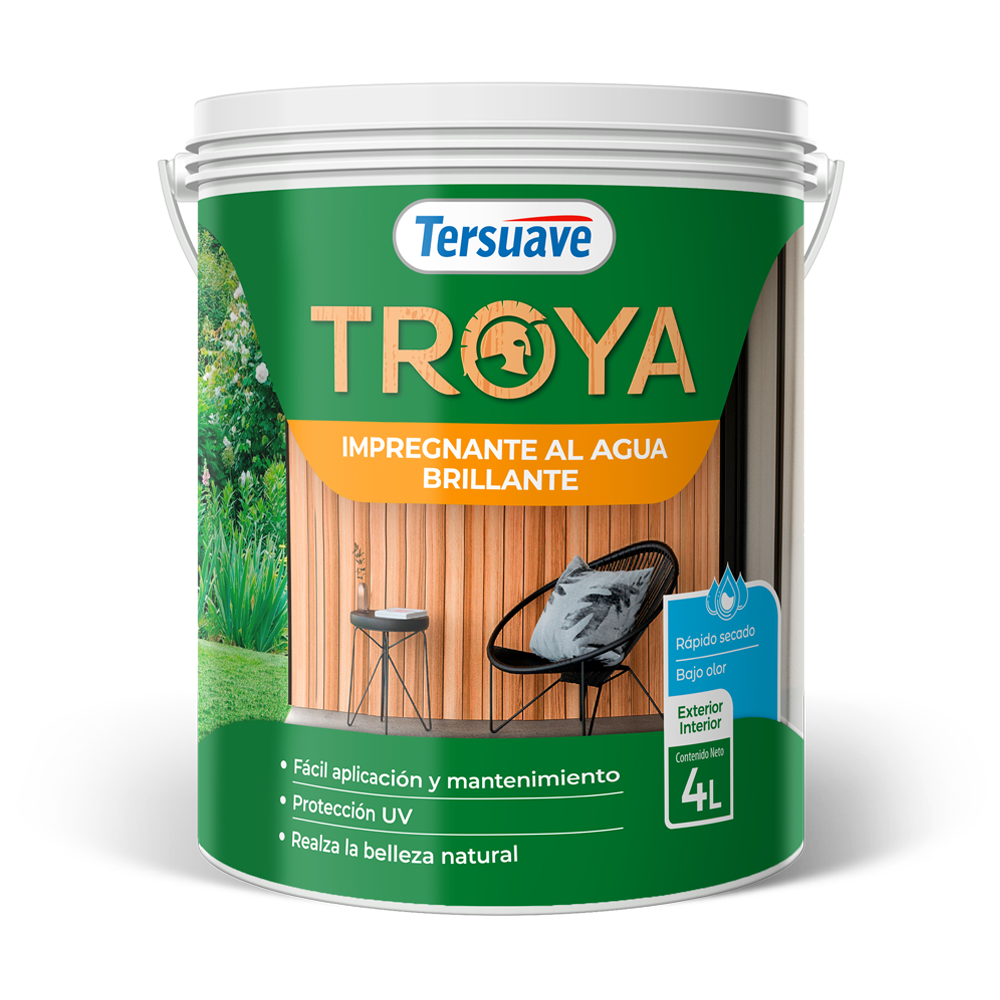 1547-TERSUAVE TROYA IMPREG. ACUOSO BRILL. CAOBA 4lt 