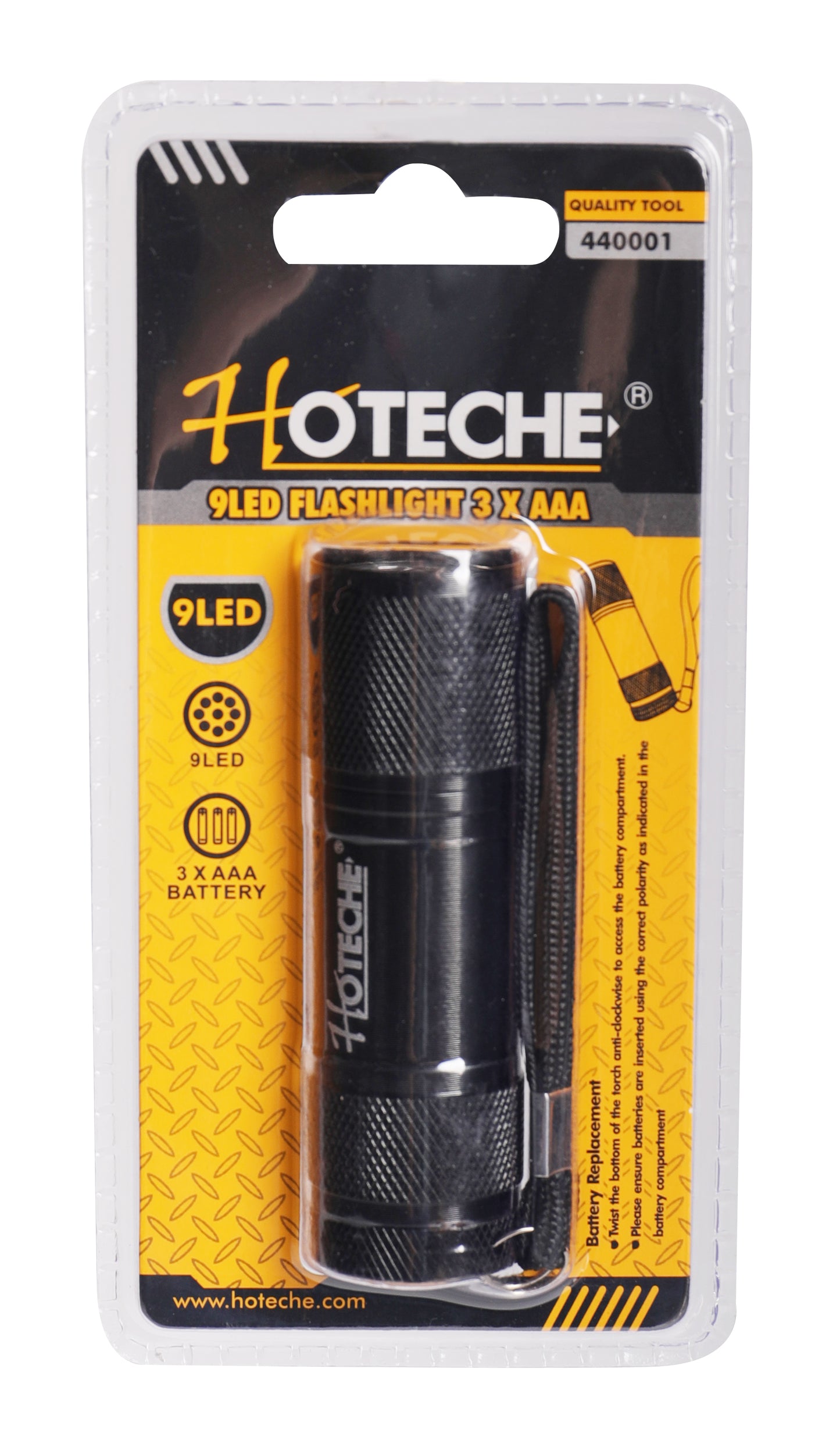 440001- HOTECHE LINTERNA D9 LED 3 PILAS AAA (NO INCLUIDAS)