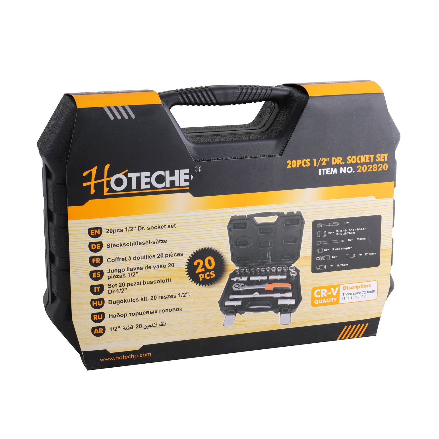 202820- HOTECHE JUEGO DE BOCALLAVES ENCASTRE DE 1/2" X 20 PIEZAS