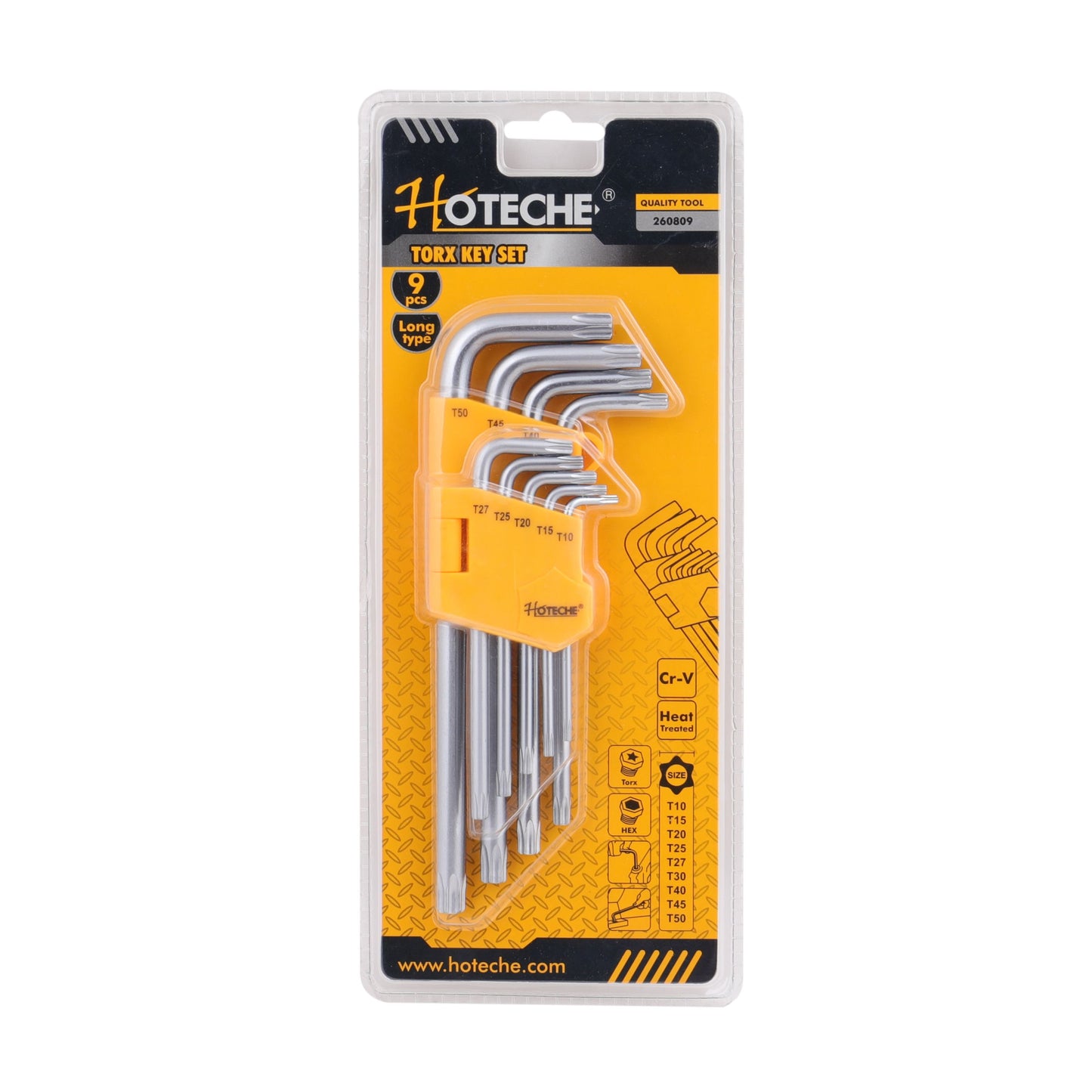 260809- HOTECHE LLAVES TORX LARGAS JUEGO X 9 PIEZAS