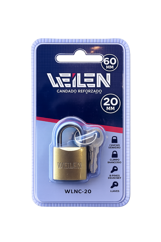 WLNC-20- WEILEN CANDADO REFORZADO 20MM BLISTER