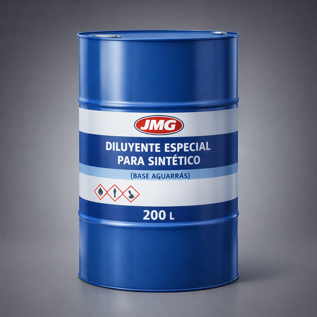 JMG DILUYENTE ESPECIAL PARA SINTÉTICO (BASE AGUARRÁS) X 200 LTS.