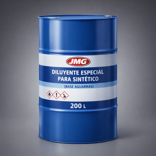 JMG DILUYENTE ESPECIAL PARA SINTÉTICO (BASE AGUARRÁS) X 200 LTS.